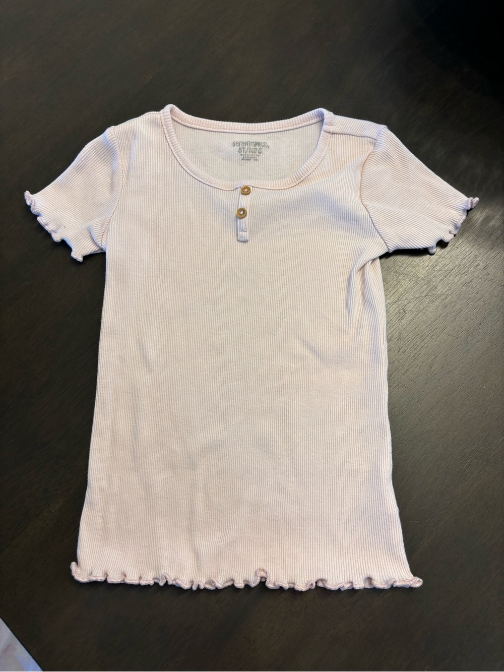 Garanimals Pale Pink Ribbed Short Sleeve Henley Tee